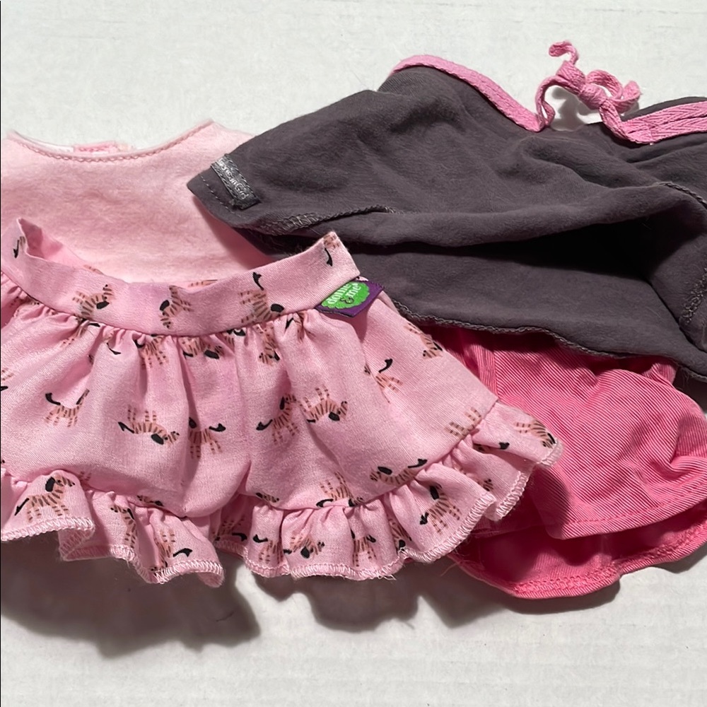American Girl Pink and Gray Doll Skirt Set